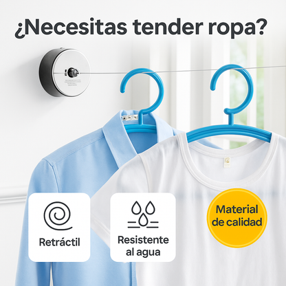 Tendedero Retráctil Max: Secado práctico y resistente.