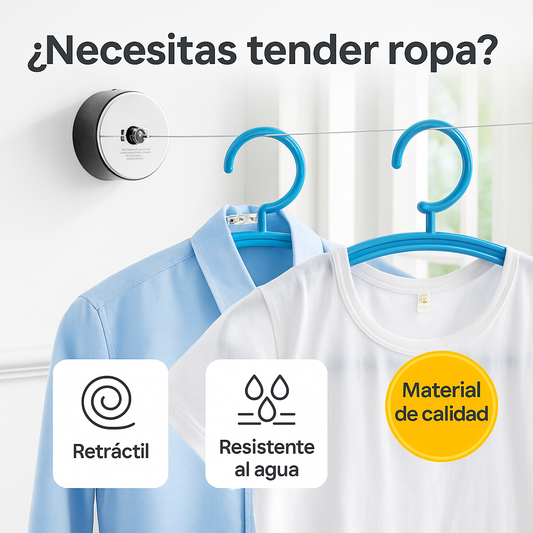 Tendedero Retráctil Max: Secado práctico y resistente.