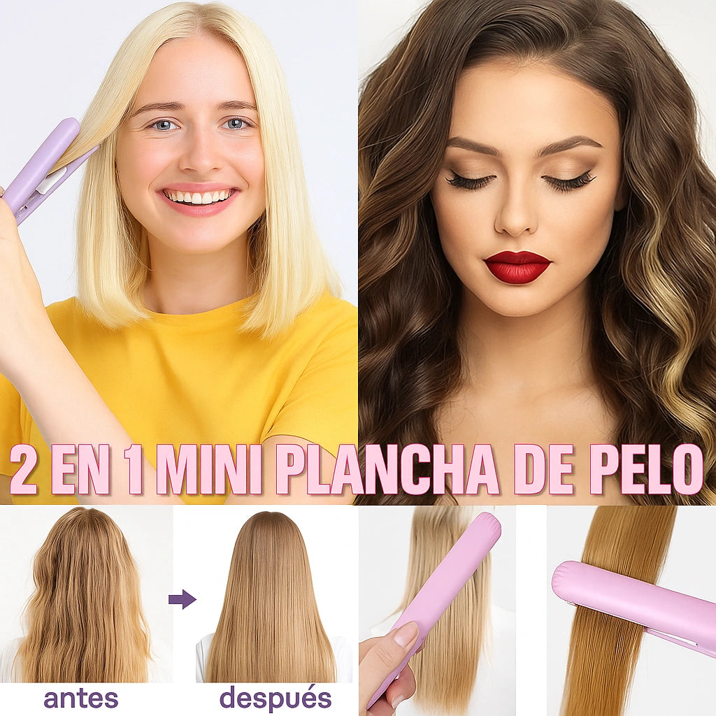 Mini plancha para rizar y alisar -50% OFF
