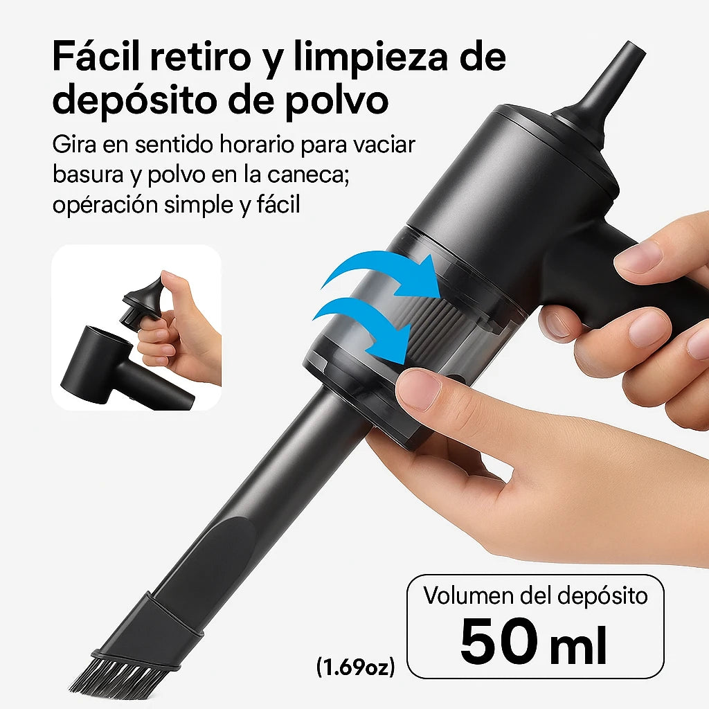 Aspiradora TurboZen® – Potencia 2 en 1 para limpiar y soplar sin cables