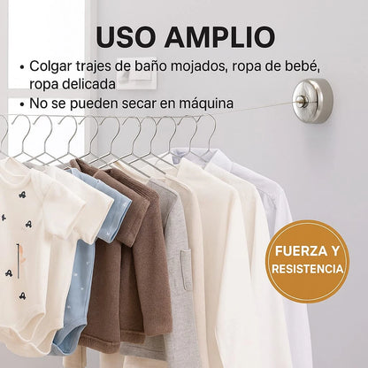 Tendedero Retráctil Max: Secado práctico y resistente.