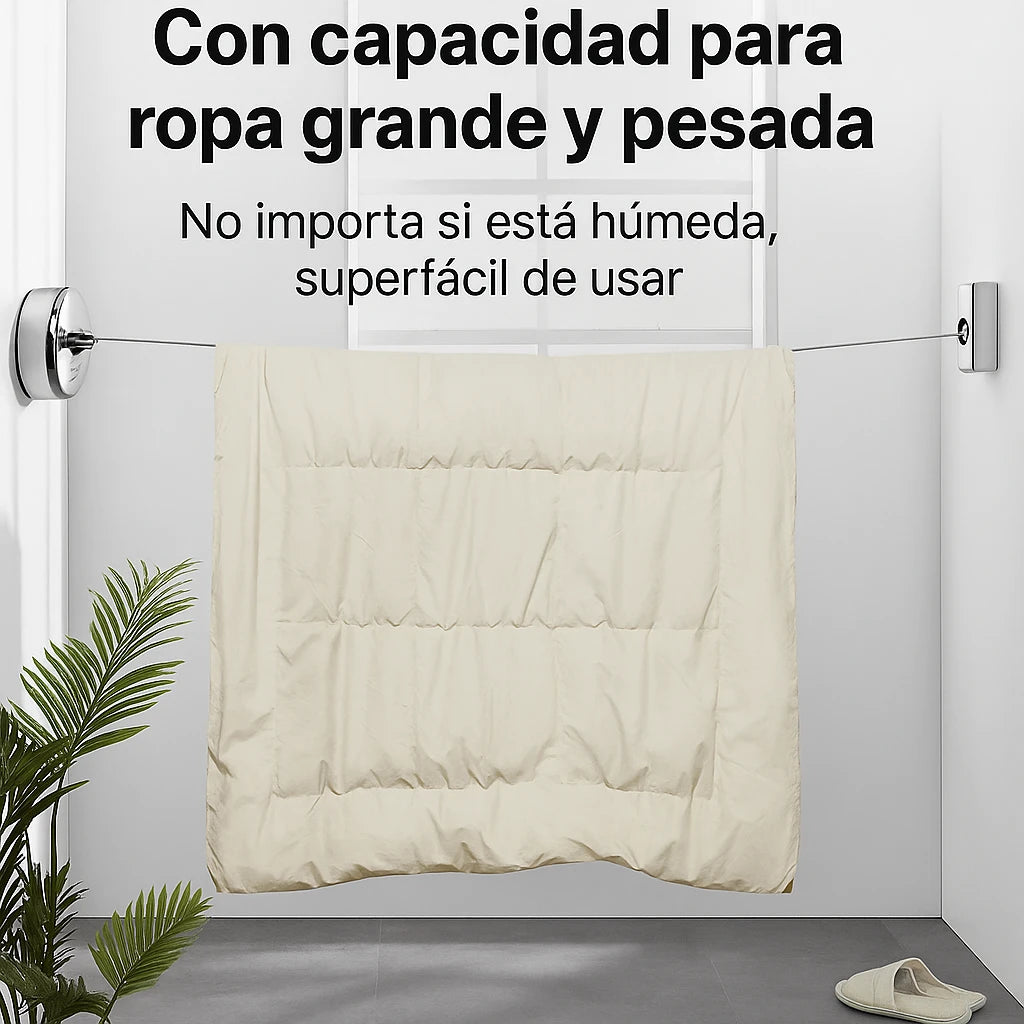 Tendedero Retráctil Max: Secado práctico y resistente.