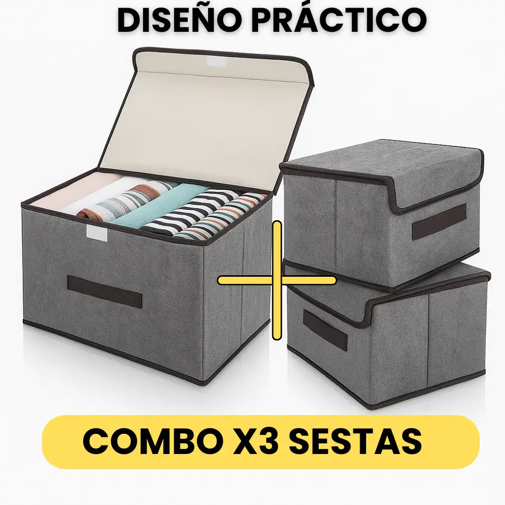 Combo X3 Cajas Organizadoras De Ropa