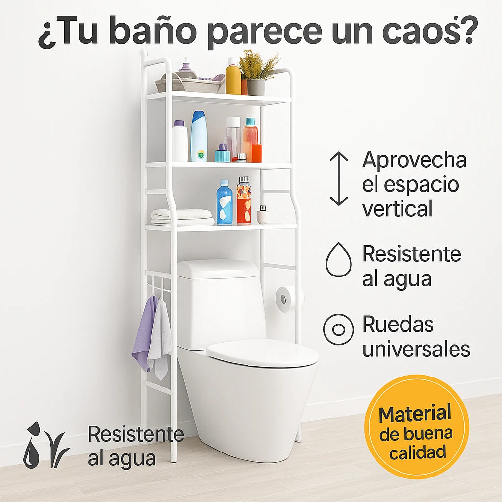 Estante Organizador Premium 3N1 para Baños🛁 y Lavadoras